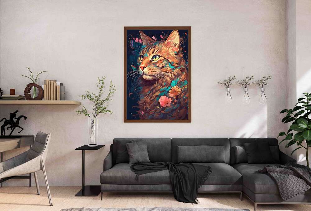 picture of a cat in the interior