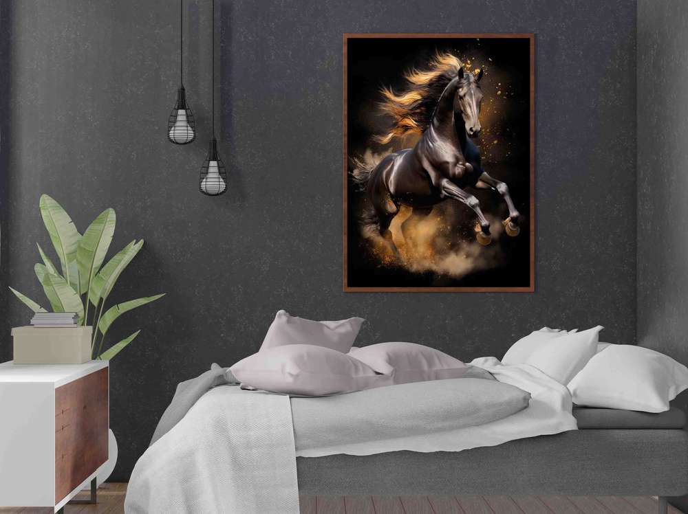 picture of a horse in the interior